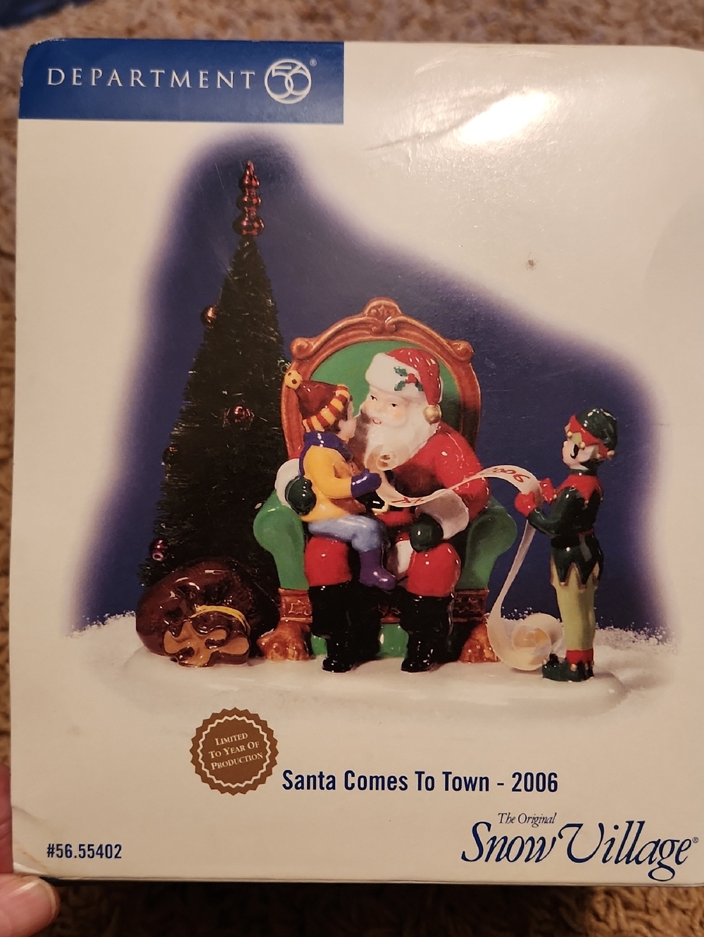 Snow Village "SANTA CIMES TO TOWN" 2006 By Department 56
